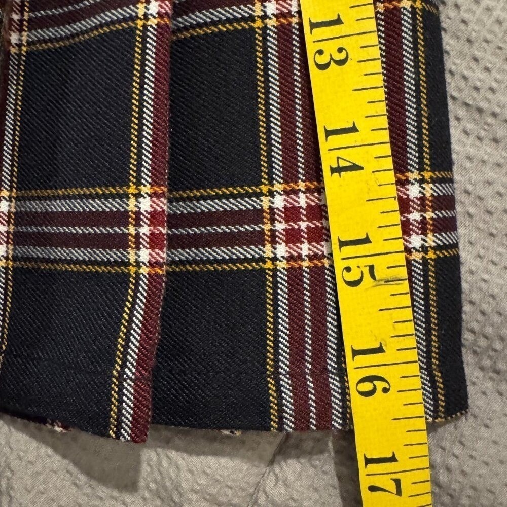 Plaid Wrap Pleated Mini Skirt Juniors M Womens S Preppy Dark Academia Y2K Grunge - Picture 7 of 8